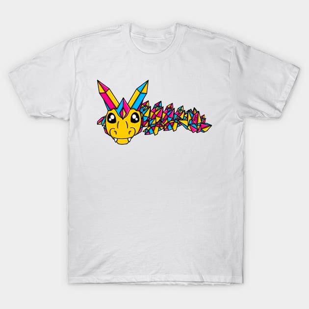 Pansexual Pride Fidget Crystal Dragon T-Shirt by SentABearToSpace 